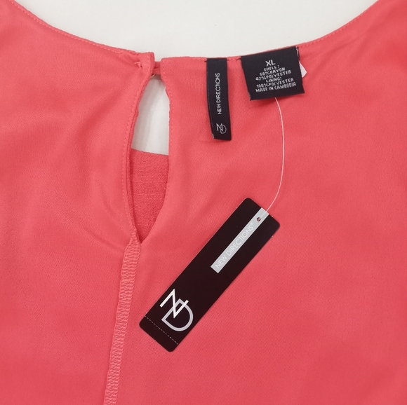 New Directions XL Blouse Coral NWT - Picture 5 of 6